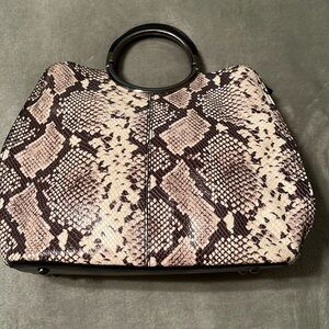 Patricia Nash arenzano leather double ring python satchel